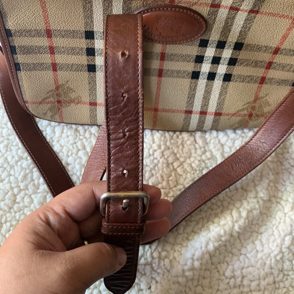 Burberry Tan and Brown Check Crossbody Bag - Well Loved - Picture 11 of 16